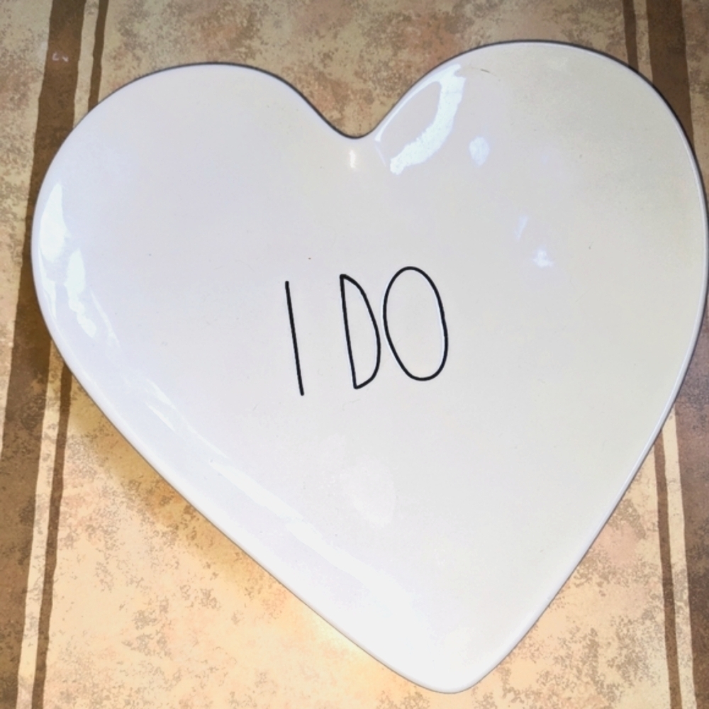 I Do Heart Plate Stoneware Rae Dunn Wedding Love Anniversary Romance Vows